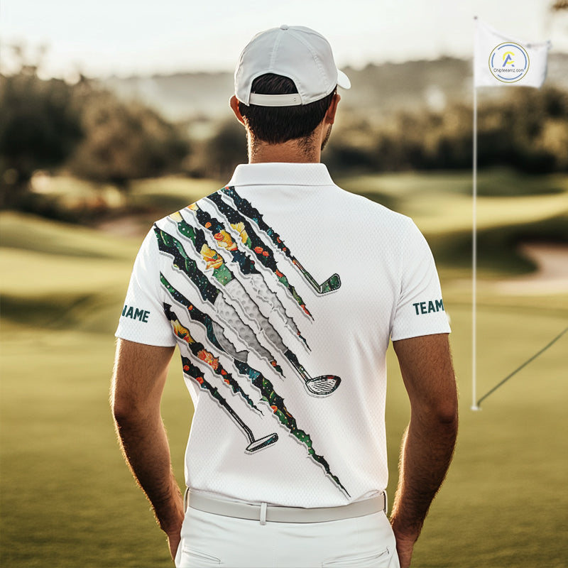 Cactus Pattern Golf Polo Shirt For Men Custom Cactus Golf Team Shirt, Golfer Gifts NYN2855