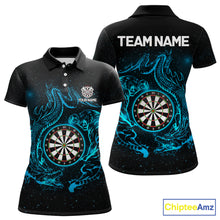 Load image into Gallery viewer, Custom Tiger And Dragon Blue Dartboard Women Darts Polo League Shirts Funny Dart Jerseys NYN2216