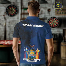 Load image into Gallery viewer, Personalized New York Flag Black Splatter Dart Polo Shirts For Men Custom Dart Team Jerseys NYN2715