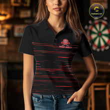 Load image into Gallery viewer, Red Crown Dartboard Women Darts Shirt Personalized Horizontal Stripes Team Darts Jersey NYN3242