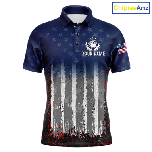American Flag Cracked 8 Ball Billiard Pool Shirt For Men Custom Grunge Patriotic Billiard Team Jersey NYN3085
