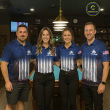 Load image into Gallery viewer, American Flag Cracked 8 Ball Billiard Pool Shirt For Men Custom Grunge Patriotic Billiard Team Jersey NYN3085