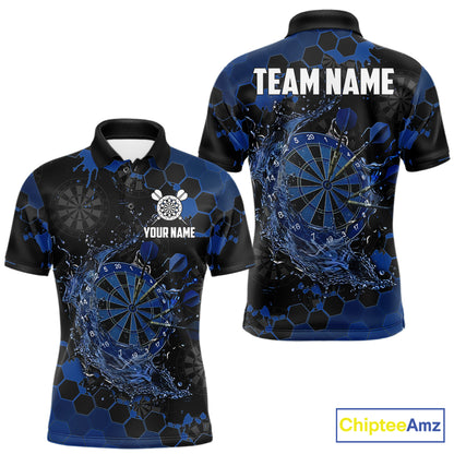 Watering Dartboard Darts Shirt For Men Custom Splatter Blue Hexagon Dart Team Jerseys NYN3117