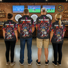 Load image into Gallery viewer, Multi-Color Splatter Funny Bulldog Custom Men Darts Quarter-Zip League Shirts Dart Team Jerseys NYN2255