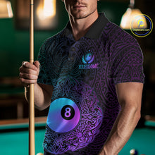 Load image into Gallery viewer, Custom Blue &amp; Purple Tribal 8 Ball Billiard Jersey For Men Billiard Clothes Billiard Team Shirts NYN2924