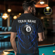Load image into Gallery viewer, Black And Blue Broken Glass 8 Ball Mens Billiard Pool Shirts Custom Billiard Team Jersey NYN3309