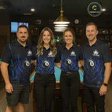 Load image into Gallery viewer, Black And Blue Broken Glass 8 Ball Mens Billiard Pool Shirts Custom Billiard Team Jersey NYN3309