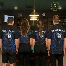 Load image into Gallery viewer, Black And Blue Broken Glass 8 Ball Mens Billiard Pool Shirts Custom Billiard Team Jersey NYN3309