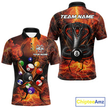 Load image into Gallery viewer, Cobra 8 ball thunder lightning billiard polo shirt for men custom orange jersey