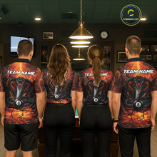 Load image into Gallery viewer, Cobra 8 Ball Cracked Thunder Lightning Billiard Shirts For Men Custom Billiard Team Jersey | Orange NYN3311
