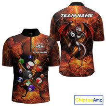 Load image into Gallery viewer, Dragon 8 ball cracked lightning billiard 1/4-zip shirt for men custom team jersey