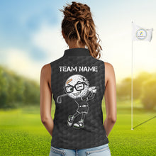 Load image into Gallery viewer, Person wearing a sleeveless shirt with a cartoon golf ball character and 'Team Name' text on a golf course.