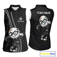 Load image into Gallery viewer, Sleeveless sports jersey with cartoon golf ball character and customizable text on a white background