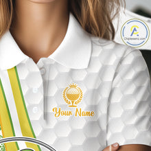 Load image into Gallery viewer, Funny Duck Golfer Polos Team Outfits Yellow And Green Golf Jerseys For Women, Best Mens Golf Shirts NYN3317