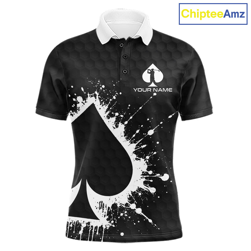 Poker splatter golf polo shirt for men custom name golf team apparel