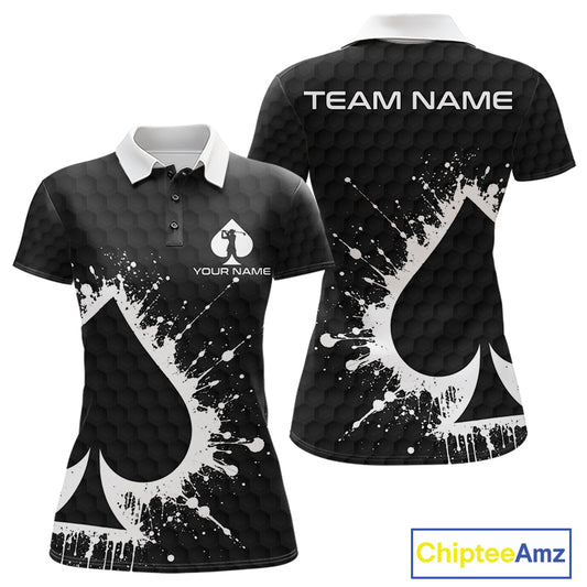 Poker splatter golf polo shirt for women custom name golf team apparel