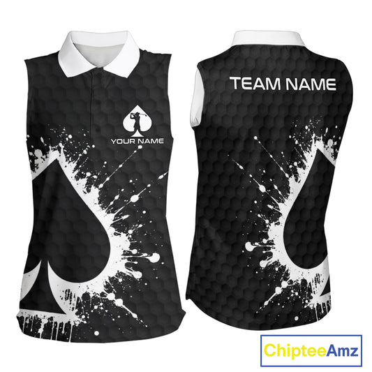 Poker splatter golf polo shirt for women custom name golf team apparel