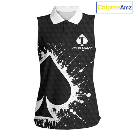 Poker splatter golf polo shirt for women custom name golf team apparel