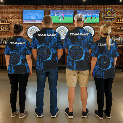 Blue Broken Glass Dartboard Lightning Dart Shirt Custom Dart Jersey For Women, Gifts For Dart Players NYN3335