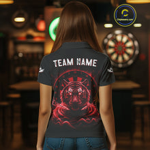 Load image into Gallery viewer, Black And Red Smokes Tiger Dartboard Custom Mens Polo Dart Shirt Funny Dart Jerseys NYN1783