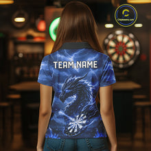 Load image into Gallery viewer, Lightning Dragon Blue Dartboard Custom Dart Men Polo Shirt Outfits Dart Jerseys NYN1787