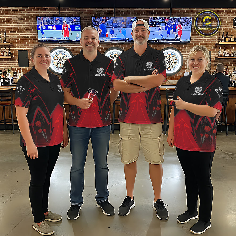 Personalized Blue Dartboard & Arrow Darts Polo & 1/4-Zip Shirt For Women Dart Team Jerseys NYN2945