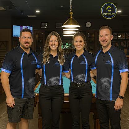Black&Blue Thunder Lightning 8 Ball Pool Billiard Jerseys For Men Custom Billiard Team Shirt NYN3159