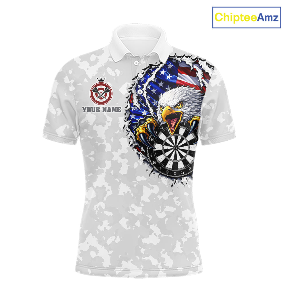 American flag skull eagle grey camo darts shirt for men patriotic outfit