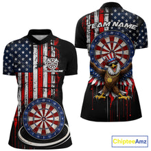 Load image into Gallery viewer, Custom Funny Rich Eagle Grunge US Flag Darts Quarter-Zip Shirts For Women Patriotic Darts Team Jerseys NYN2757