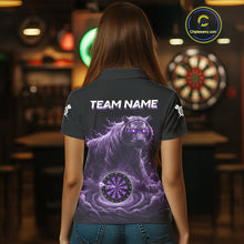 Load image into Gallery viewer, Custom Purple Smokes Funny Tiger Dartboard Women Darts Polo Shirt, Outfits Dart Jerseys NYN1810