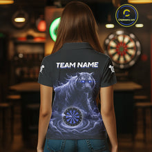 Load image into Gallery viewer, Custom Blue Smokes Funny Tiger Dartboard Women Darts Polo Shirt, Outfits Dart Jerseys NYN1811