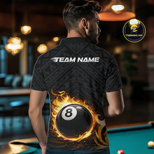 Load image into Gallery viewer, Yellow Tribal Flaming Pool 8 Ball Men Billiard Polo &amp; 1/4-Zip Shirt Personalized Billiard Attire NYN2601
