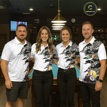 Load image into Gallery viewer, 8 Ball &amp; 9 Ball Pool Billiard Cue Shirt For Men Custom Grey Camo Billiard Team Jersey NYN3426