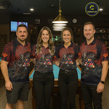 Load image into Gallery viewer, Custom Black And Gold 8 Ball 9 Ball Break Glass Billiard Shirt For Women, Pool Billiard Clothes Jersey NYN3019