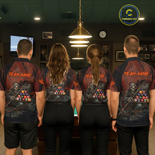 Load image into Gallery viewer, Custom Black And Gold 8 Ball 9 Ball Break Glass Billiard Shirt For Women, Pool Billiard Clothes Jersey NYN3019