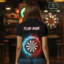 Load image into Gallery viewer, Custom Red Santa Hat &amp; Ice Dartboard Women Darts Polo Shirt Outfits Christmas Dart Jerseys NYN1895