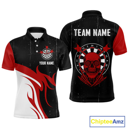 Red Skull Dartboard Grunge Custom Dart Shirt For Men, Dart Team Jerseys NYN0116