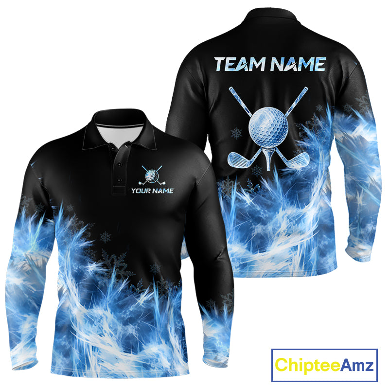 Icy Blue Light Mens Golf Polo Shirt Customize Golf Gifts For Men Golf Team Shirts, Golf Gifts NYN4038