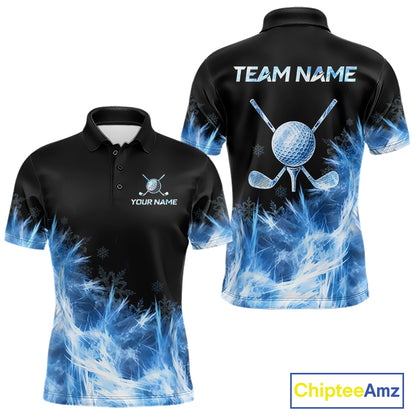 Icy Blue Light Mens Golf Polo Shirt Customize Golf Gifts For Men Golf Team Shirts, Golf Gifts NYN4038