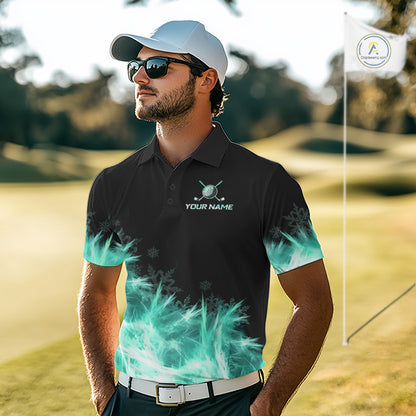 Icy Teal Light Mens Golf Polo Shirt Customize Golf Gifts For Men Golf Team Shirts, Golf Gifts NYN4039