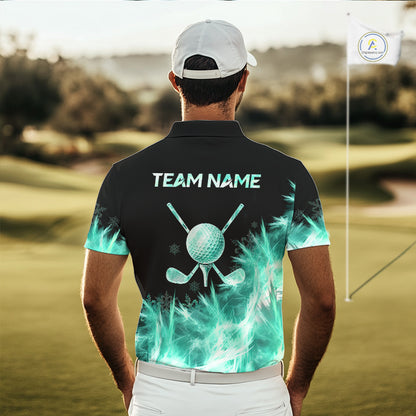 Icy Teal Light Mens Golf Polo Shirt Customize Golf Gifts For Men Golf Team Shirts, Golf Gifts NYN4039