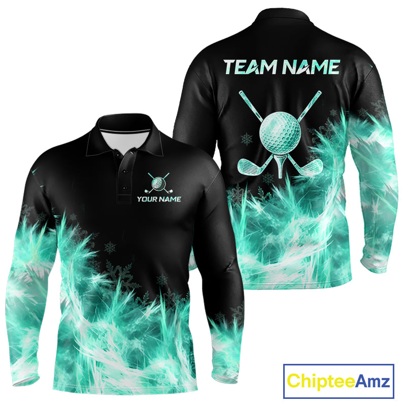 Icy Teal Light Mens Golf Polo Shirt Customize Golf Gifts For Men Golf Team Shirts, Golf Gifts NYN4039