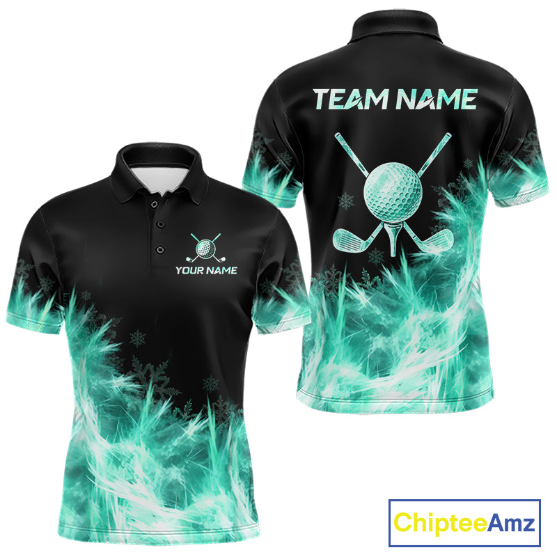 Icy Teal Light Mens Golf Polo Shirt Customize Golf Gifts For Men Golf Team Shirts, Golf Gifts NYN4039
