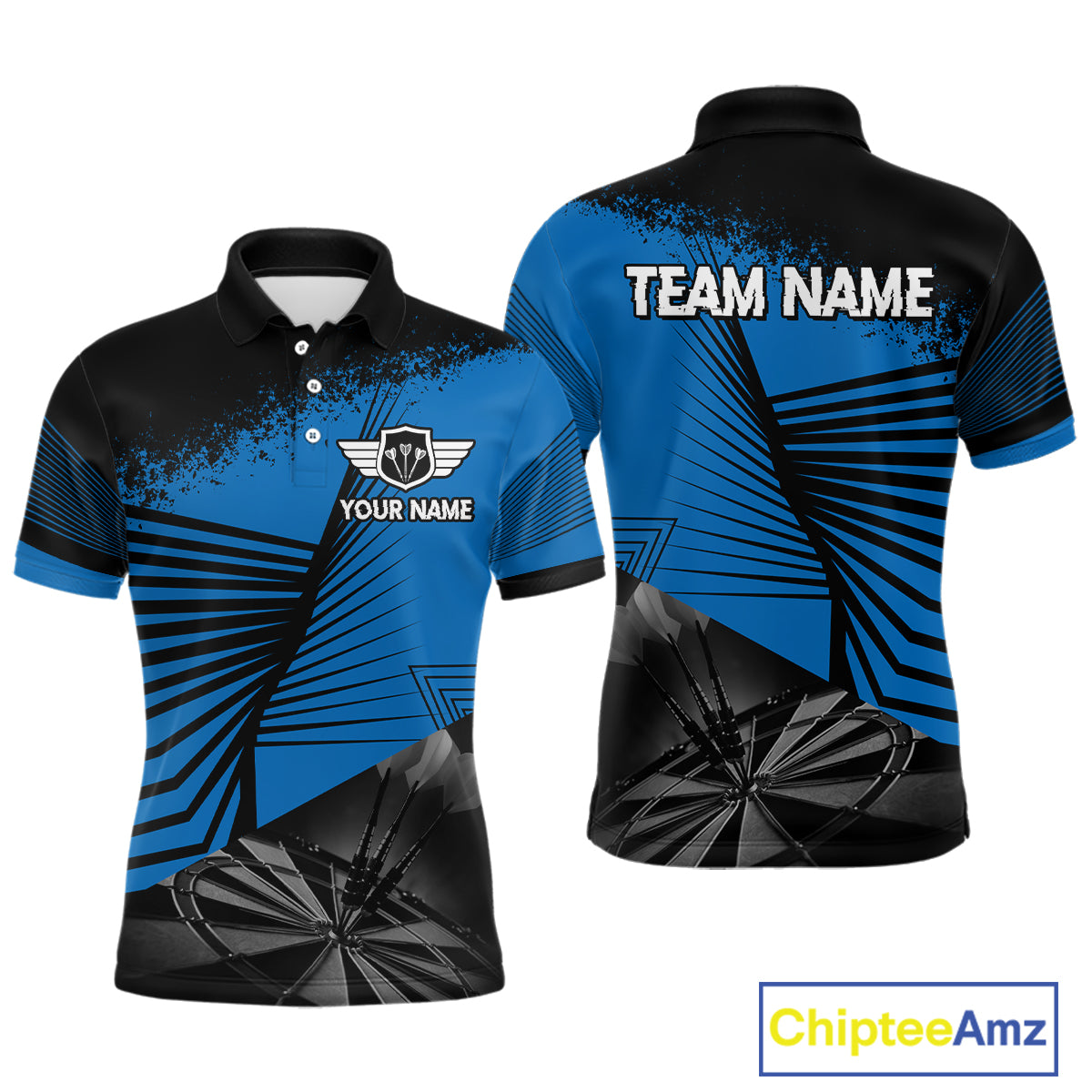Custom Men's Darts Shirt With Silver Dart Arrows Hitting Dartboard, Darts Jersey NYN0285