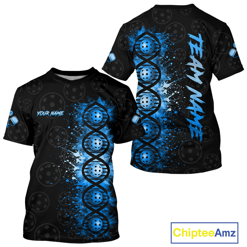 Blue Splatter Pickleball Shirt Is In My Dna Custom Pickleball Tournament Team Uniform For Men NYN4116
