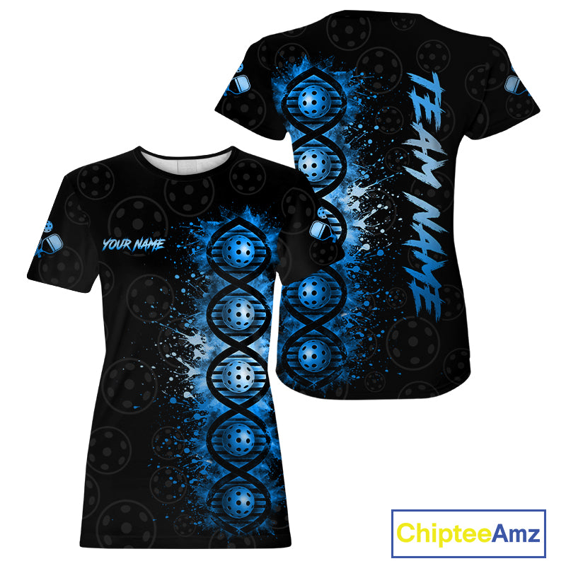 Blue Splatter Pickleball Shirt Is In My Dna Custom Pickleball Tournament Team Uniform For Women NYN4116