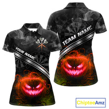 Load image into Gallery viewer, Halloween Women Darts Shirt Personalized Red Pumpkin Dartboard, Halloween Dart Jerseys NYN1165