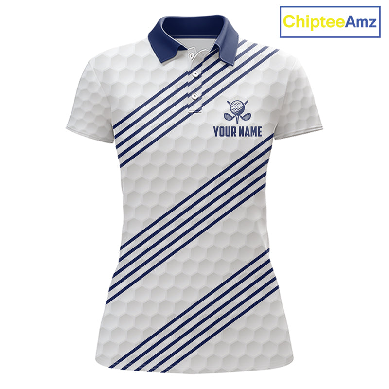 Patriotic American flag golf polo shirt for women blue America 250th golf apparel