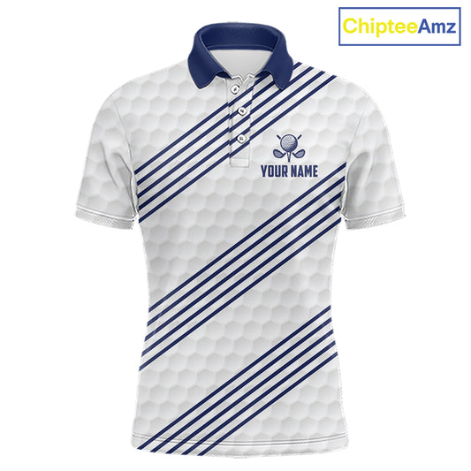 Patriotic American flag golf polo shirt for men blue America 250th golf apparel