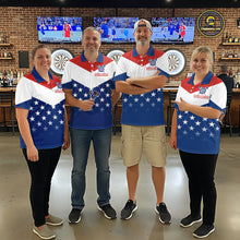 Load image into Gallery viewer, Blue And Red Dartboard Patriotic Dart Quarter-Zip Shirts For Men Custom Dart Team Jerseys NYN2729